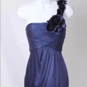BCBGMaxAzria One Shoulder Blue / Purple BlackDress